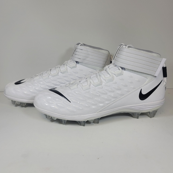 Nike Force Men's 13 Savage Pro 2 Sample White Black Football Cleats Lineman New - Picture 2 of 10